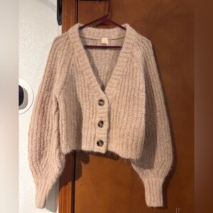 H&M Beige Knit Cardigan with Buttons